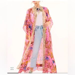 NWT Aratta Ocean Breeze Kimono-Pink Floral Kimono